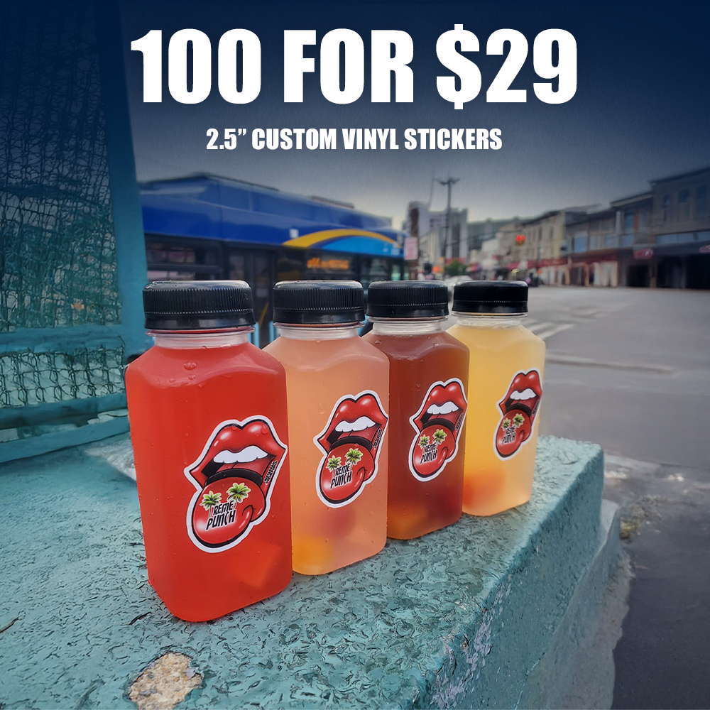 2.5" Vinyl Stickers (100 Pack)