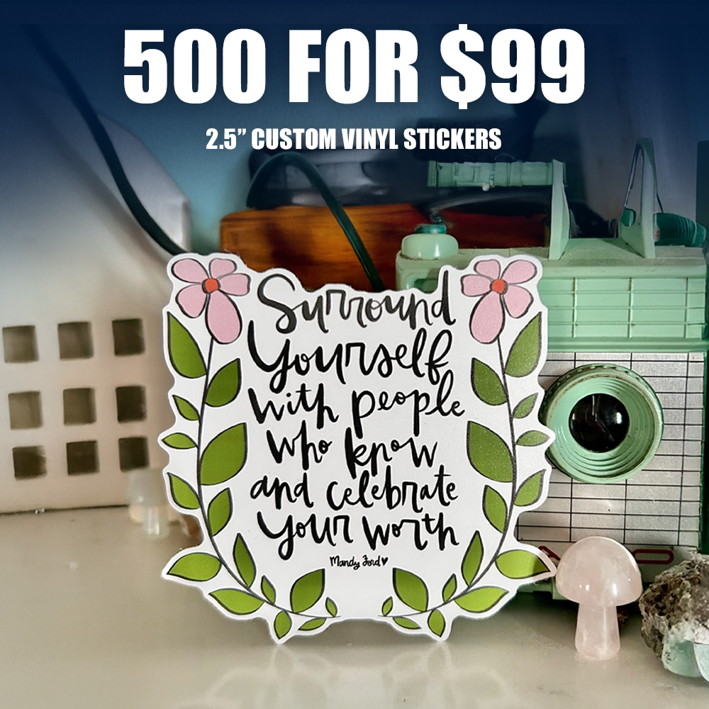 2.5" Custom Vinyl Stickers (500 Pack)